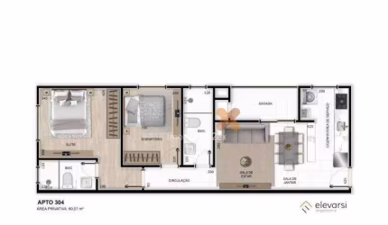 Apartamento com 2 dormitórios à venda - Emiliano Perneta - Pinhais/PR