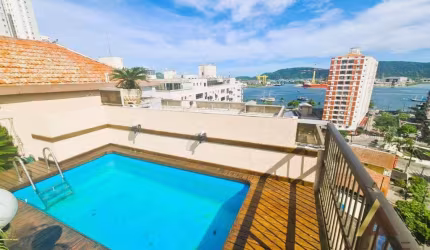 LINDA COBERTURA DUPLEX COM VISTA MAR - 270m² ÚTEIS - PISCINA/ESPAÇO GOURMET COM CHURRASQUEIRA - 03 DORMITÓRIOS - 04 W.C - 02 VAGAS - PONTA DA PRAIA
