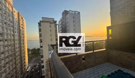 COBERTURA COM VISTA MAR, REFORMADA, 4 DORMITÓRIOS, 2 VAGAS PARALELAS, APARECIDA, SANTOS-SP - R$ 2.250.000,00