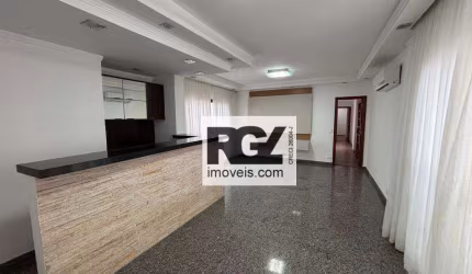 Apartamento com 3 dormitórios para alugar, 136 m² por R$ 7.500,00/mês - Pompéia - Santos/SP
