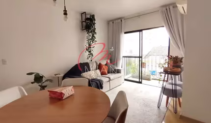 Apartamento Vila Olímpia com 65 m², Sala com Varanda, 2 Dormitórios, Ar Condicionado, 1 Vaga, Edifí
