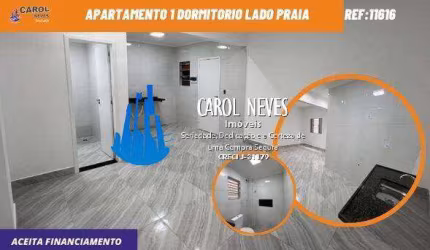 APARTAMENTO 1 DORMITORIO LADO PRAIA FINANCIAMENTO BANCARIO PRAIA GRANDE