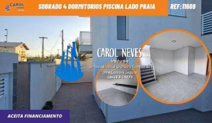 SOBRADO 3 DORMITORIOS PISCINA LADO PRAIA  FINANCIAMENTO BANCARIO ITANHAEM