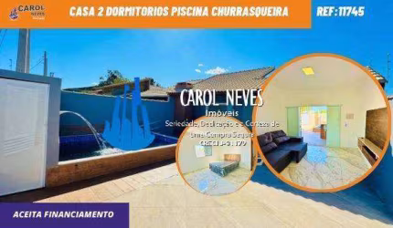 CASA 2 DORMITORIOS PISCINA LADO PRAIA FINANCIAMENTO BANCARIO ITANHAEM