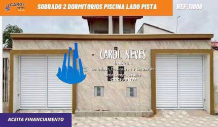 SOBRADO 2 DORMITORIOS PISCINA LADO PISTA FINANCIAMENTO BANCARIO MONGAGUA