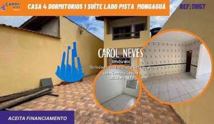 SOBRADO 4 DORMITORIOS 1 SUITE LADO PISTA FINANCIAMENTO BANCARIO MONGAGUA