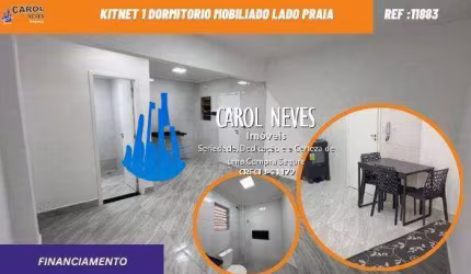 KITNET 1 DORMITORIO MOBILIADO LADO PRAIA FINANCIAMENTO PRAIA GRANDE