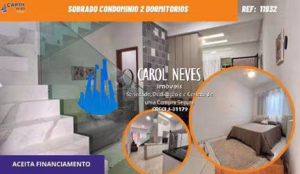 SOBRADO CONDOMINIO 2 DORMITORIOS FINANCIAMENTO BANCARIO PRAIA GRANDE