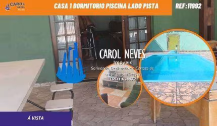CASA 2 DORMITORIOS PISCINA  LADO PISTA A VISTA ITANHAEM JEQUITIBA