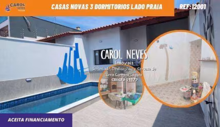 CASAS NOVAS 3 DORMITORIOS PISCINA LADO PRAIA FINANCIAMENTO ITANHAEM