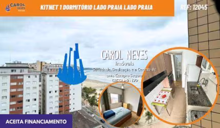 KITNET 1 DORMITORIO LADO PRAIA FINANCIAMENTO BANCARIO PRAIA GRANDE