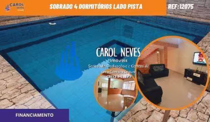 SOBRADO 4 DORMITORIOS PISCINA LADO PISTA FINANCIAMENTO MONGAGUA