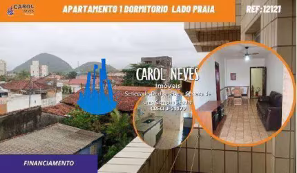 APARTAMENTO 1 DORMITORIO LADO PRAIA FINANCIAMENTO MONGAGUA