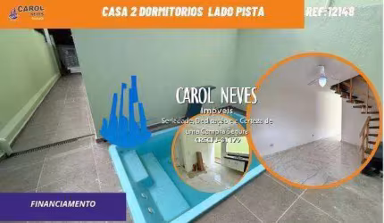 CASA SOBRADO 2 DORMITORIOS SUITE LADO PISTA FINANCIAMENTO MONGAGUA