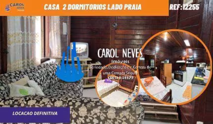 CASA 2 DORMITORIOS  SUITE LADO PRAIA LOCACAO DEFINITIVA MONGAGUA