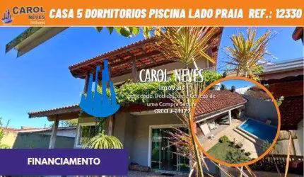 CASA 5 DORMITORIOS EDICULA PISCINA FINANCIAMENTO BANCARIO ITANHAEM