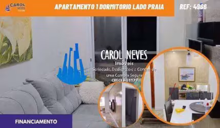 APARTAMENTO 1 DORMITÓRIO PÉ NA AREIA FINANCIAMENTO BANCÁRIO MONGAGUÁ