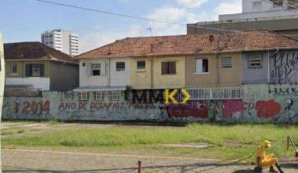 Terreno à venda, 858 m² na Vila Matias - Santos/SP