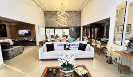 Casa de revista Térrea Villagio do Engenho Linda e sofisticada decoração 3 amplas suítes Salas Integradas Gourmet Piscina Spa 4 vagas Jardins