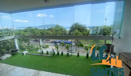 APARTAMENTO NO GONZAGA COM VISTA PRO  MAR 3 DORMITÓRIOS - 135 M² - ALTO PADRÃO.