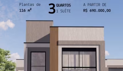 Sobrado 3Q - 115m² - Uberaba - Entrega fevereiro/25