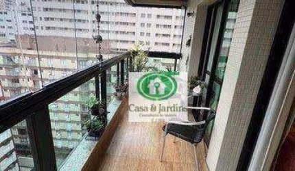 Frente ao Mar - Apartamento 3 dormitórios locação 110 m² -  Pompéia - Santos/SP