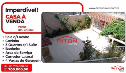 Casa com 3 dormitórios à venda, 143 m² por R$ 700.000,00 - Penha - São Paulo/SP