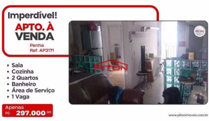Apartamento com 2 dormitórios à venda, 40 m² por R$ 297.000,00 - Penha - São Paulo/SP