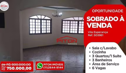 Sobrado  - Vila Esperança - São Paulo/SP