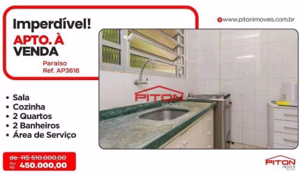 Apartamento com 2 dormitórios à venda, 53 m² por R$ 450.000,00 - Paraíso - São Paulo/SP