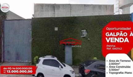 Galpão à venda, 3100 m² por R$ 13.000.000,00 - Penha - São Paulo/SP