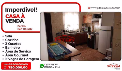 Casa com 3 dormitórios à venda, 130 m² por R$ 780.000,00 - Penha - São Paulo/SP