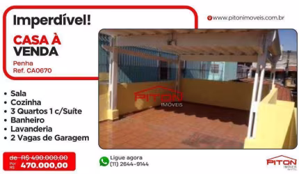 Casa Térrea - Penha - São Paulo/SP