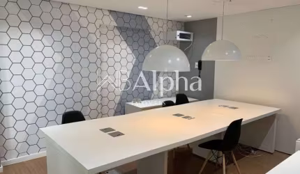Sala comercial mobiliada para locação no Edifício Quebec em Alphaville - SP