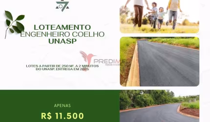 Loteamento em Engenheiro Coelho: A 2 minutos do UNASP
