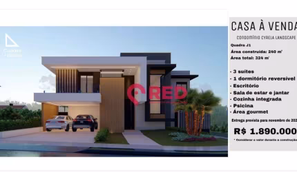 Sobrado com 3 dormitórios à venda, 240 m² por R$ 1.890.000,00 - Condomínio Cyrela Landscape - Votorantim/SP