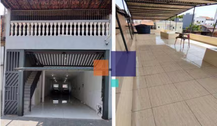 Casa Com Amplo Salão Com 280 M2,  02 dormitórios 01 Suíte à Venda, por R$ 1.250.000 - Jardim Utinga - Santo André/SP