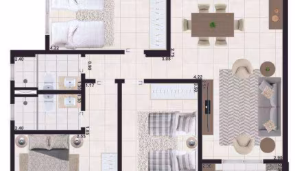 Apartamento com 3 dormitórios à venda, 105 m² por R$ 907.838,16 - Aviação - Praia Grande/SP