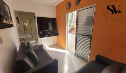 VENDO APARTAMENTO Á 100 METROS DA PRAIA DA AVIAÇÃO, 01 DORMITÓRIO COM SACADA E GARAGEM