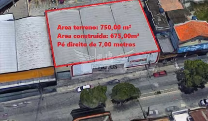 Galpão Comercial para Alugar, 675 - Vila Luzita em Santo André/SP.