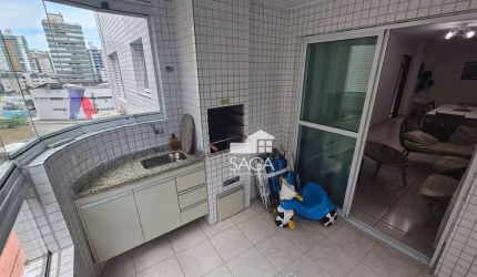 Apartamento a 200m da praia com 2 dormitórios à venda, 76 m² por R$ 550.000 - Vila Guilhermina - Praia Grande/SP