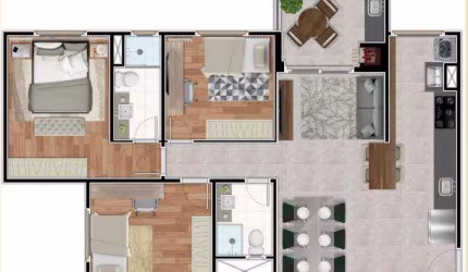Apartamento para Venda em Santo André, Casa Branca, 3 dormitórios, 1 suíte, 2 banheiros, 1 vaga
