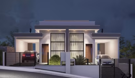 Casa a venda com 2 quartos sendo 1 suíte, 2 banheiros e 1 vaga de garagem.