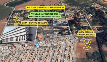 TERRENO COMERCIAL A VENDA  EM FRENTE AO NOVO HOPITAL REGIOANAL- VALE SAN FERNANDO - ITAPETININGA - SP