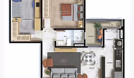 Apartamento com 2 quartos à venda na Samuel Martins, 2687, Jardim do Lago, Jundiaí por R$ 530.000