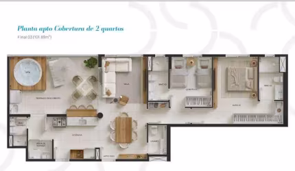 cobertuta linea no UP RESORT RESIDENCIAL AO LADO DA ESTAÇÃO DO METRO  QUADRA 102 SAMAMBAIA SUL