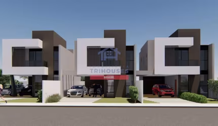 Sobrado novo de esquina à venda com tres quartos sendo uma suíte com closet, no bairro  Parque da F
