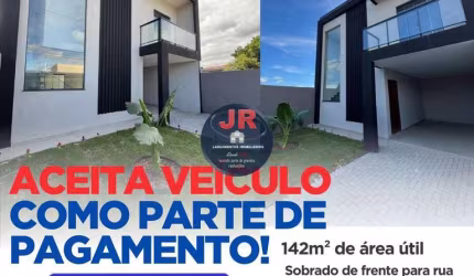 Sobrado de frente para rua, no Estação em Araucária, 3 quartos sendo uma suíte