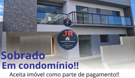 Sobrado em condomínio não geminado a venda em pinhais, pode colocar portão privativo, aceita permuta
