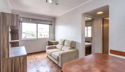 Apartamento mobiliado com 1 dormitório e 1 vaga de garagem no bairro Santana